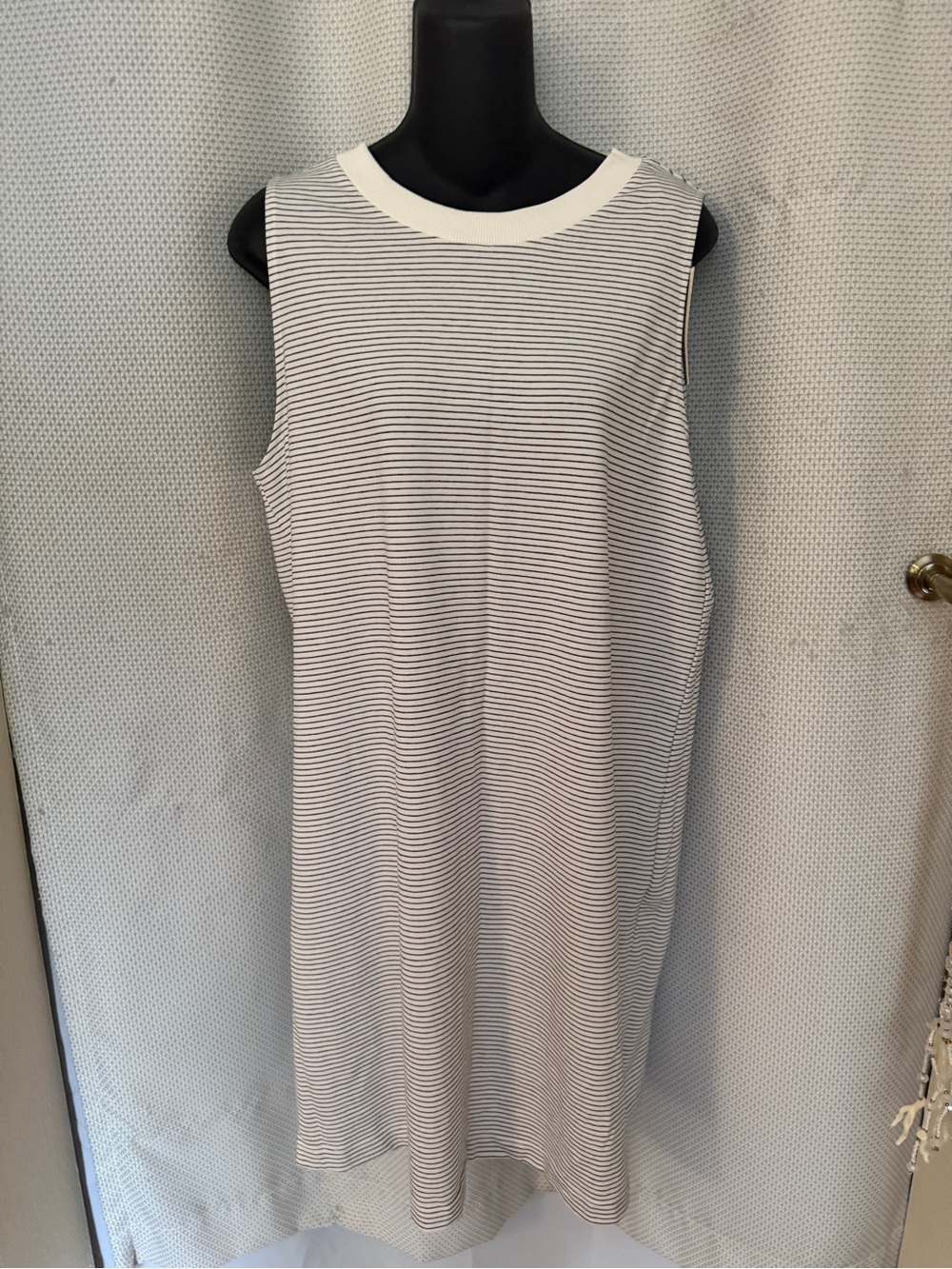 a new day Sleeveless Striped Midi Dress - White & Black